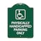 Signmission Physically Handicapped Parking W/ Graphic, Green & White Aluminum Sign, 18" x 24", GW-1824-23303 A-DES-GW-1824-23303 - alternate 1